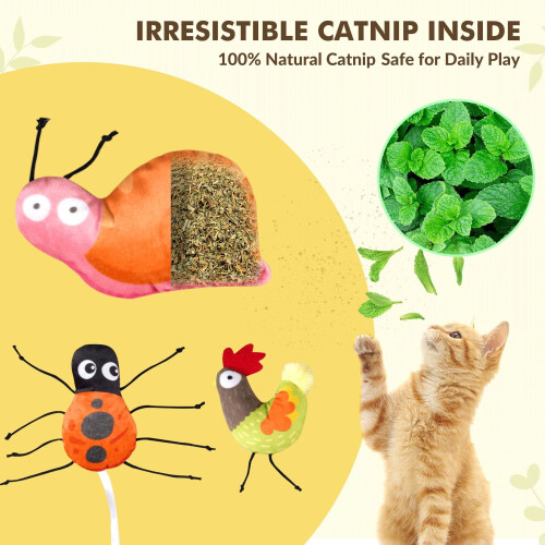 Πακέτο 3 παιχνιδιών Catnip για γάτες εσωτερικού χώρου. Μαλακά βελούδινα παιχνίδια 2