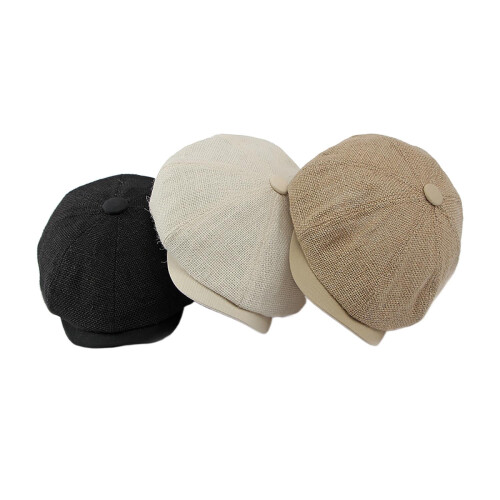 Men's Octagonal Hollow Mesh Jute Beret 1 2