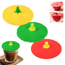 Reusable Silicone Cup Lids, Universal Drink Covers for Coffee, Smoothie, and Travel Mugs, Leakproof Splash Protection, Green, 10*3cm