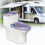 Ensemble de housse de siège de toilette à effet marbre, bord élastique en forme de U 6