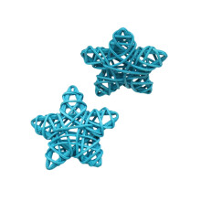 4th of July Rattan Woven Five-pointed Star 2.36Inch Vase Decorative Pendant Pet Toy Red White and Blue Decoration