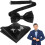 Men's Black Satin Bow Tie Set with Pocket Square and 1
