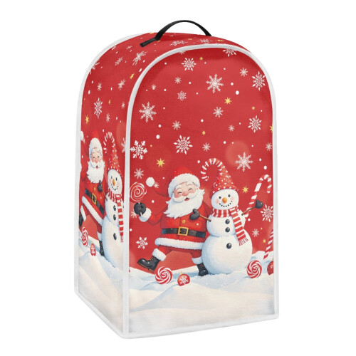 Handle Protective Case with Top Handle Polyester Coffee Machine Dust Cover Santa Claus Snowman 1