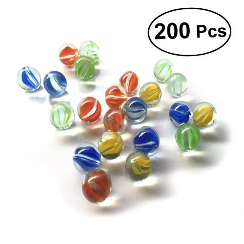 200Pack Clear Glass Marbles Assorted Colors For Fine Motor Skills Development 2
