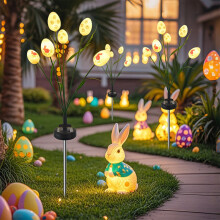 ZHMRFG Solar Easter Egg String Lights, 2PC Waterproof LED Ground Lights, Solar-Powered Outdoor Decor for Garden, Yard, Porch, Patio – Compatible