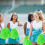 Green Plastic Pom Poms 15 Pack 33cm 4
