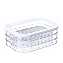 Stackable Fridge Storage Container - Lunch Meat and Cheese Organizer, Cold Storage Bin with Lid for Ham and Deli Items - A