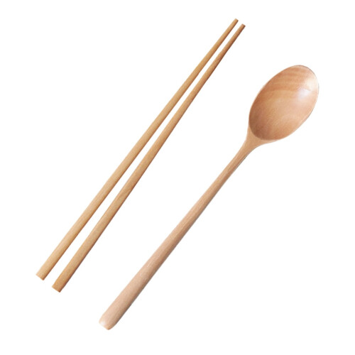 Bamboo Portable Chopsticks and Spoon Set 1 Set 2