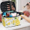 Pineapple Grid Print Makeup Bag Large Capacity Double Zipper 5