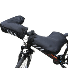 Waterproof Bike Handlebar Mitts Fleece Liner Zipper Pocket