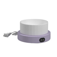 Heated Cat Bowl for Outdoor Cats in Winter, Waterproof, Touch Switch, Compatible with Cats/Dogs/Birds, Purple 20x14.5cm