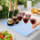 4-Pc Blue Serving Trays for Snacks, Fruit, Desserts – Reusable Plastic Platters for Kitchen & Parties 4