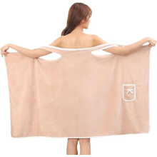 Tank Top Towel Robe, Tank Top Towel Wrap, Plus Size Women's Wearable Shower Skirt, Oversized Body Wrap Button Design (B,Medium)