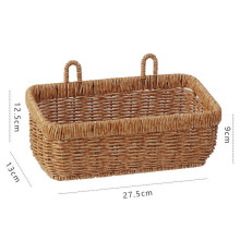 Wall Mounted Vegetable and Fruit Basket, Simulated Rattan Hanging Basket, Plastic Wall-mounted Hanging Basket, Home Decoration