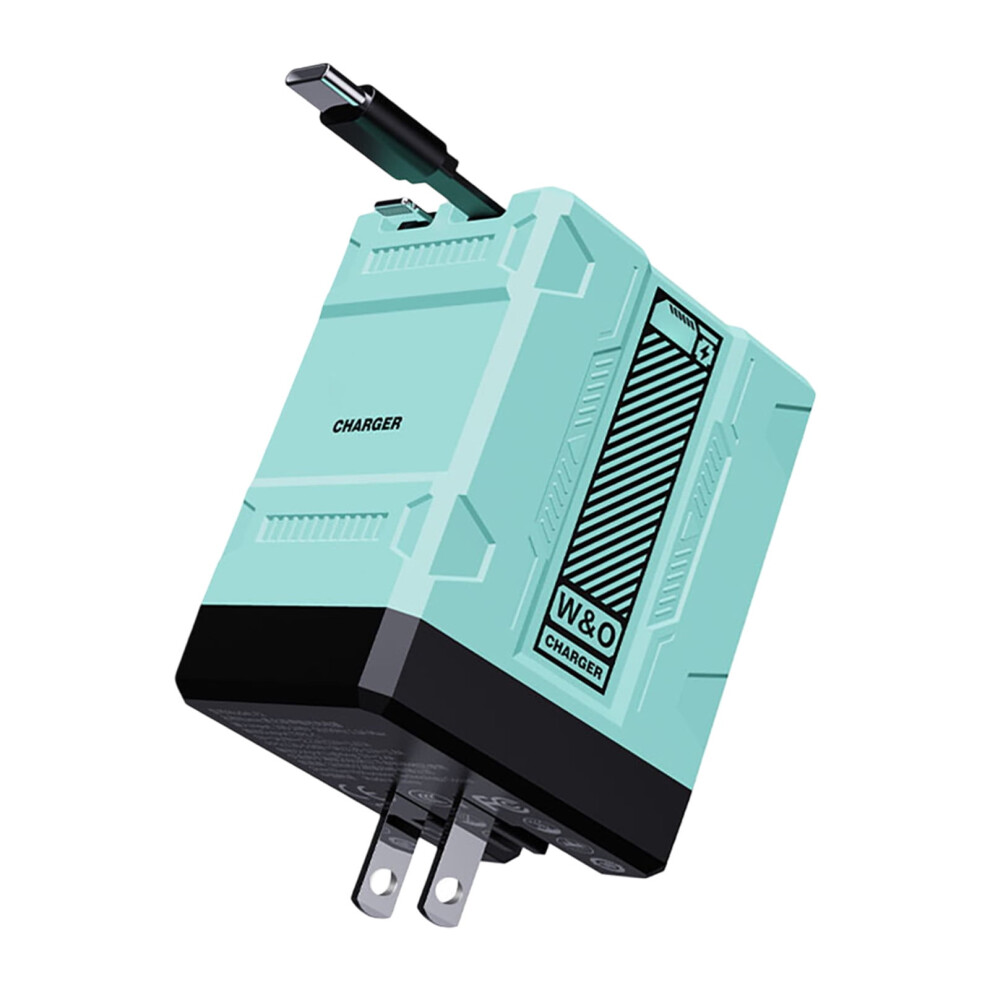 2-In-1 Gan Compatible With 120W Fast Charger, Retractable Wall Fasts Portable Charging Adapter 9152228747180