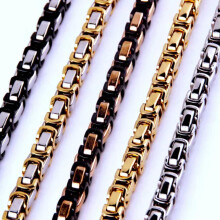 Collana a catena bizantina in acciaio inossidabile, 8 mm, 22 pollici