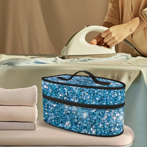 Travel Steamer Carrying Case Blue Sequin Texture 1