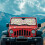 Flowers Print Foldable Windshield Sun Shade for Jeep 2
