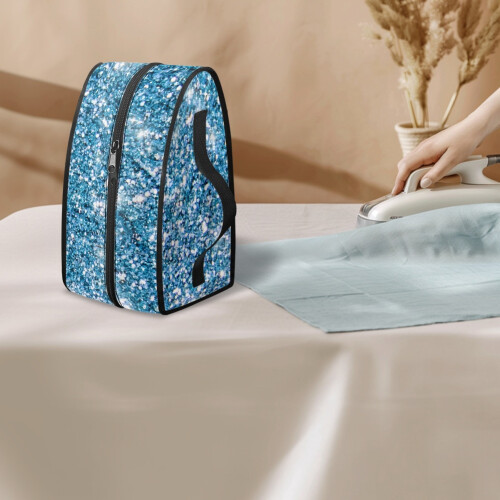 Travel Steamer Carrying Case Blue Sequin Texture 2
