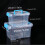 2pcs Large Group Box Plastic Storage Box Transparent Multifunctional Storage Box, suitable for desk, clothing, document storage 1