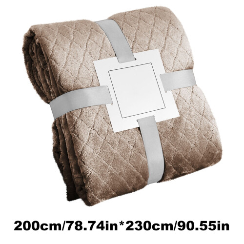 Solid Color Fuzzy Throw Blanket Brown 200x230 cm 2