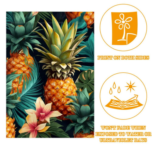 Tropical Pineapple Garden Flag 28x40 Inch Double-Sided 1