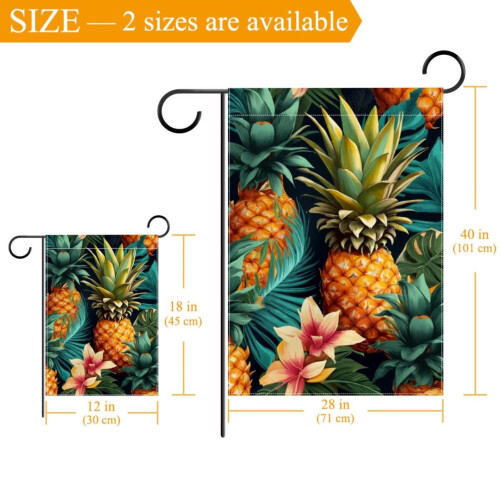 Drapeau de jardin tropical ananas double face 12x18 pouces 2