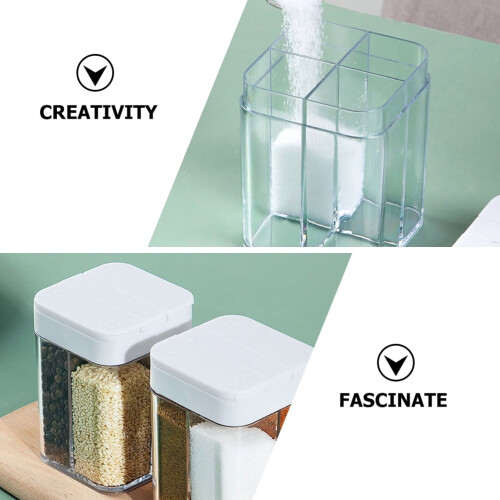 Multi Spice Container 2Pcs Minimalist Design for Kitchen and Cooking 2