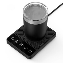 Electric Coffee Warmer with Auto Shut-Off, 6 Temp Settings, Timer – Compatible with Mugs & Cups – Black