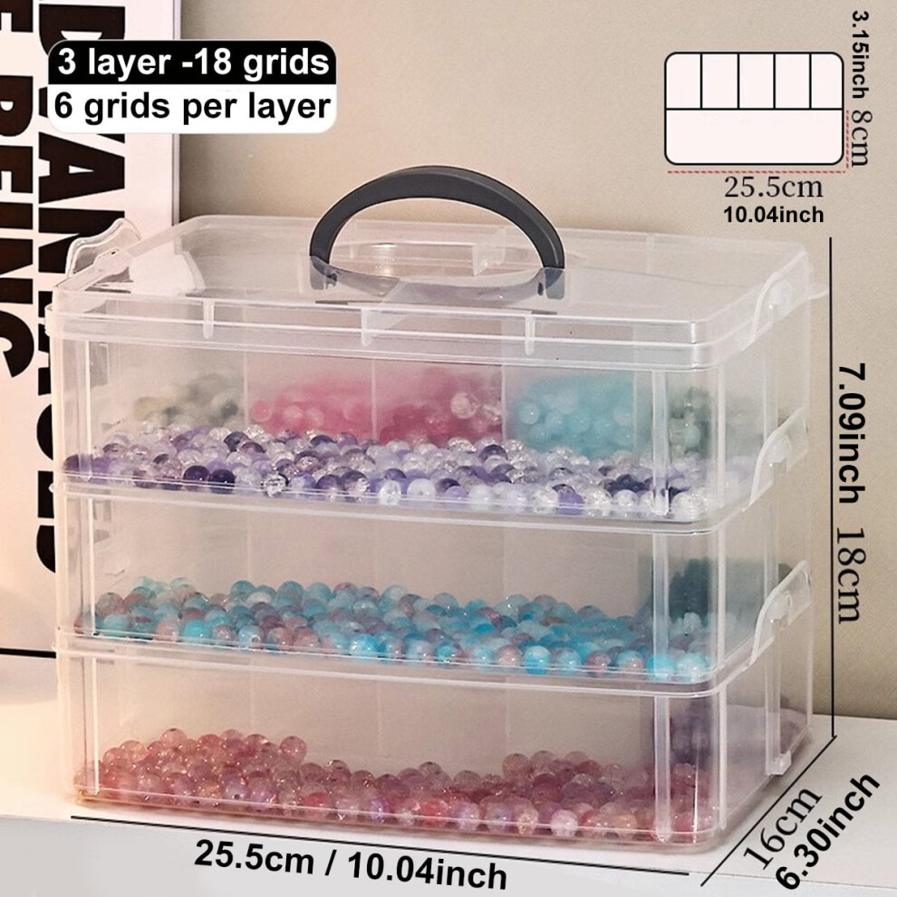 Transparent Stackable Storage Box 3-Layer