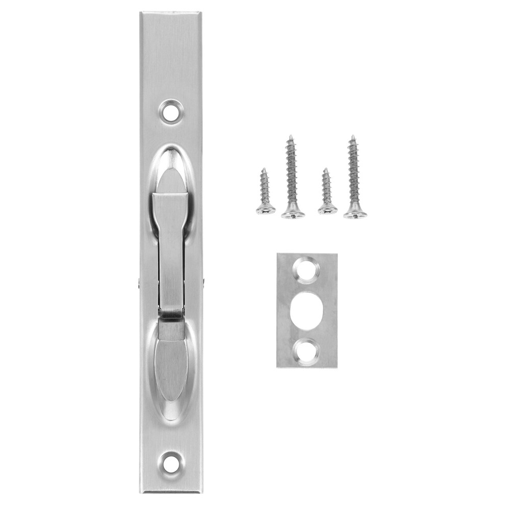 1 Set Stainless Steel Door Flush Bolt Latch Security Door Lock Door Latches Flush Bolt For Sliding Doors French Doors Doors Silver 9152228747821