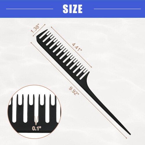 Rat Tail Comb Plastic Hair Styling Comb 0.1 inch Tooth Width 2