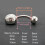 925 Sterling Silver Ball CZ Belly Ring 10mm Clear 2
