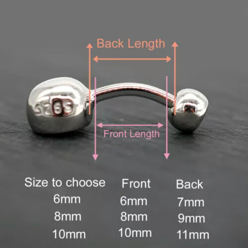 925 Sterling Silver Ball CZ Belly Ring 10mm Clear 1