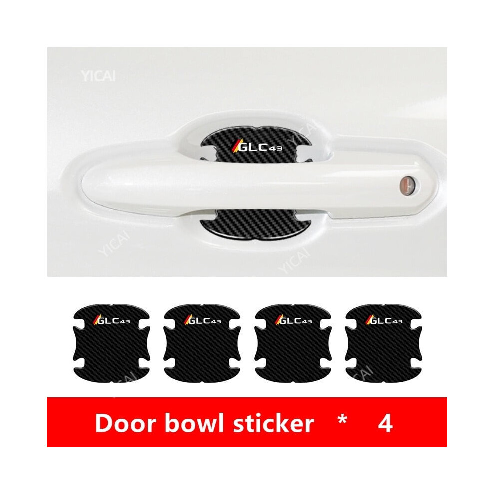 Auto Door Bowl Sticker For Mercedes Benz Glc43 Car Door Bowl Carbon Fiber Pattern Exterior Waterproof Car Door Protector 9165521888139