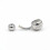 925 Sterling Silver Ball CZ Belly Ring 10mm Clear 7
