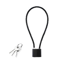 Bike Lock,14.96" Bike Lock with Key,Opening Steel Cable Bicycle Lock Bike Lock Cable,Black