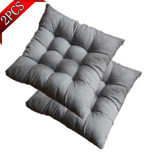 Coussin de chaise gris foncé ultra-doux avec attaches, 40 x 40 cm, lot de 2, pour chaises de cuisine et de salle à manger