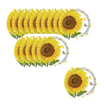 16PCS Sunflower Disposable Paper Plates (7"), for Sunflower Party, Birthday & Thanksgiving Decor – Compatible with Sunflower Theme