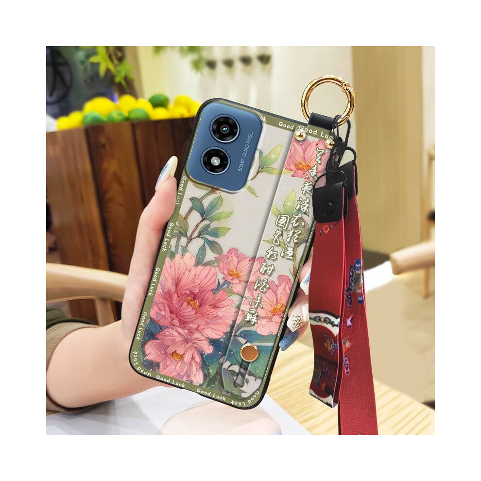 Moto G Play 2024/4G/5G Phone Case – Shockproof Ring, Wristband, Dirt-Resistant Silicone, Kickstand, Soft Cover 9170372337491
