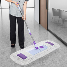 Flat Mop for Tile & Wood Floors | Rotating Hands-Free | Wet/Dry 2-in-1 | Khaki | 125x66x8cm | 1 Pc