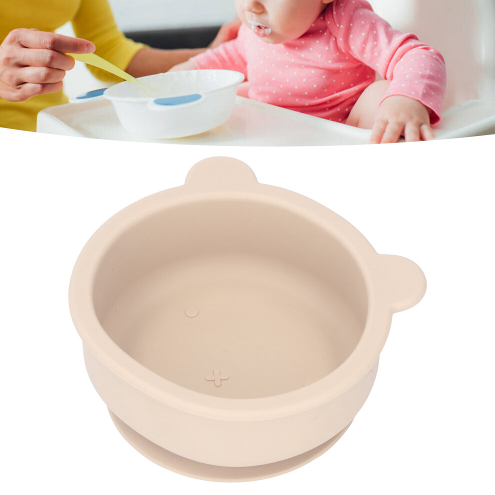 Baby Bear Shape Silicone Toddler Bowl with Suction, 200ml, Beige