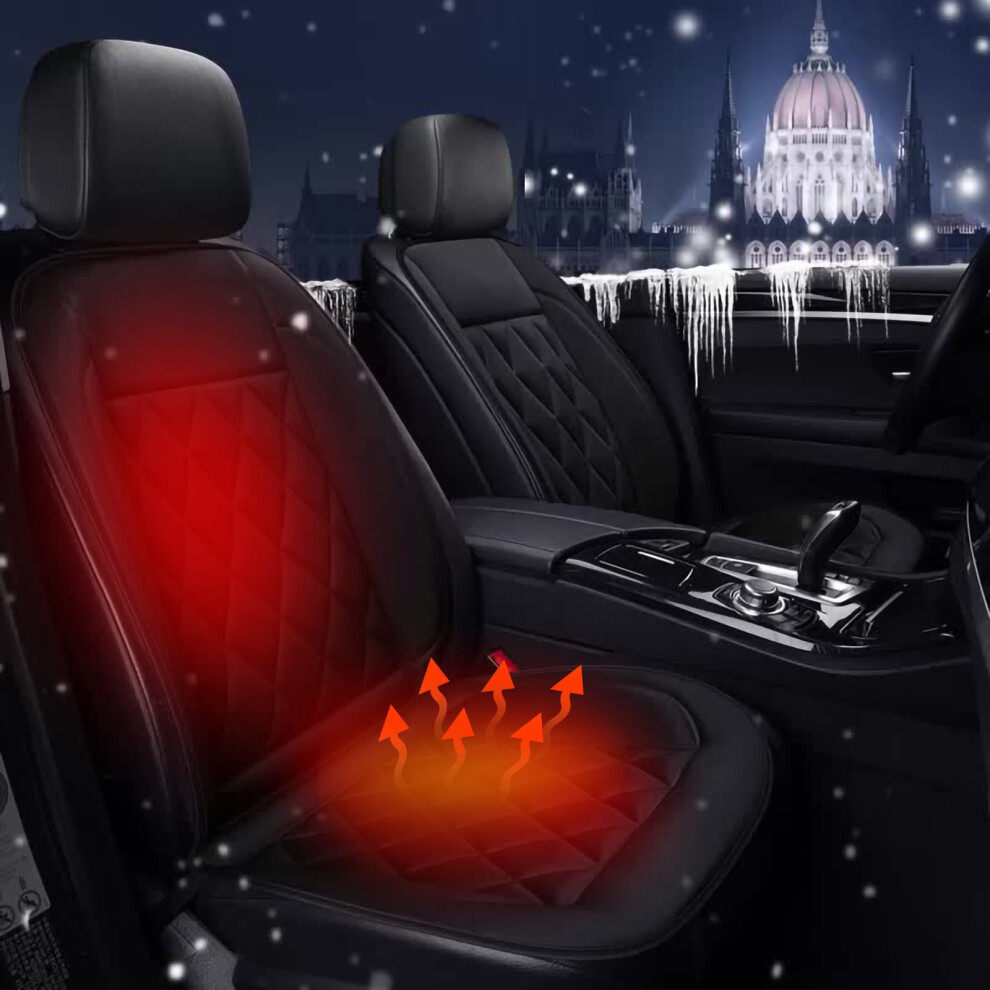 Car Heated Seat Cushion Winter Electric Heating Car Seat Electric Heating Seat Cushion 12V Suitable For Both In Car Use 41X19 Inchï¼Blackï¼ Black 9170372338214