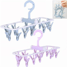2-Pack Folding Portable Clothes Drying Racks with 12 Clips, 360 Rotatable Hook – Compatible with Towels, Bras, Baby Clothes, Socks & Gloves