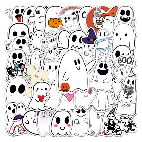 Halloween Ghost Stickers Waterproof Vinyl 50pcs