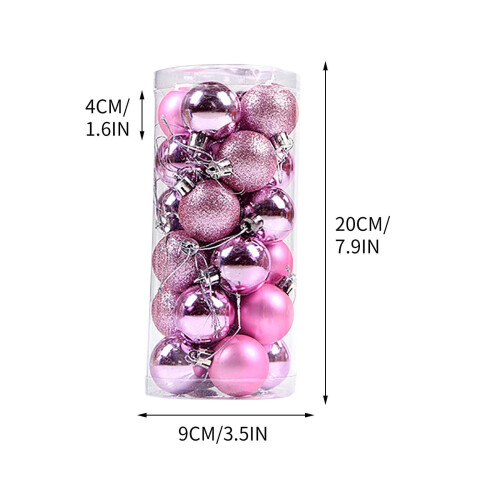 Boules de Noël incassables, 24 pièces, 4 cm (1,6 pouce) 2