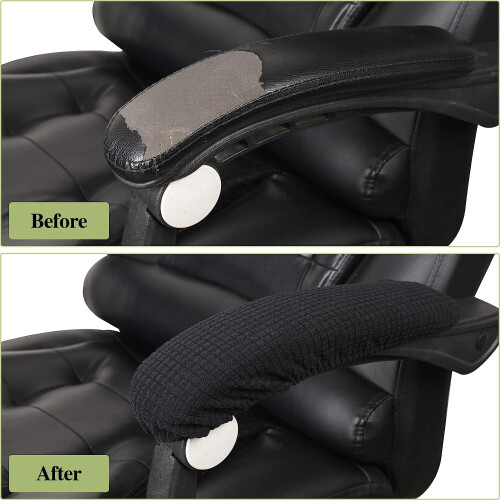 4PCS Dust Resistant Elastic Armrest Protectors for Computer Chairs Soft Fit 2