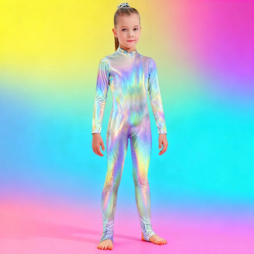 Kids Slimming Tunic Bodycon Coverall with Sequins Long 1