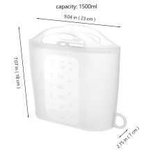 HEMOTON Reusable Silicone Food Bag Steam Container 1200ml Microwave Safe 2pcs