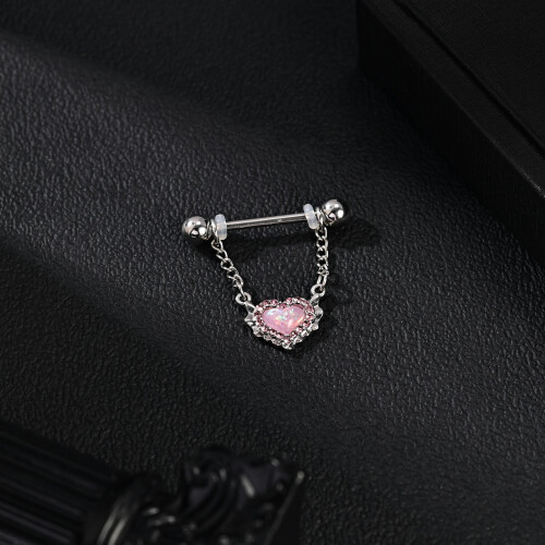 Δαχτυλίδι θηλής από χειρουργικό ατσάλι 14G CZ Opal Piercing θηλής για γυναίκες Κοσμήματα 2